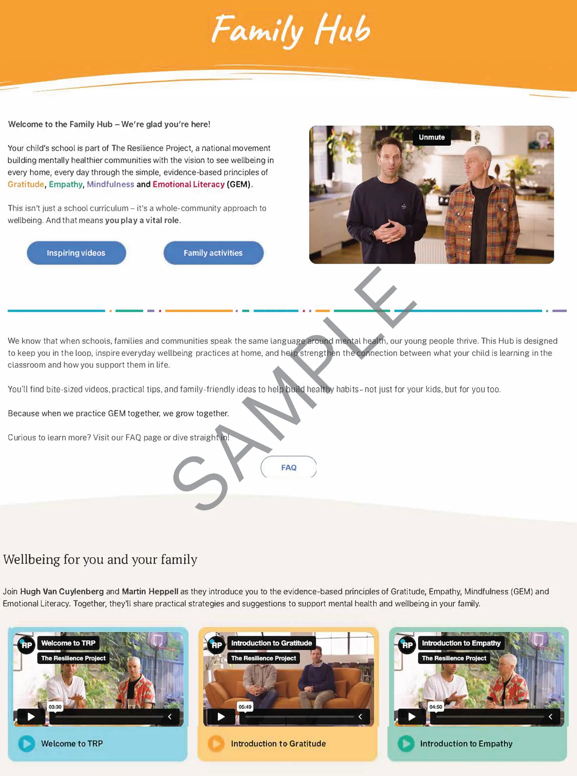 The Resilience Project Family Hub