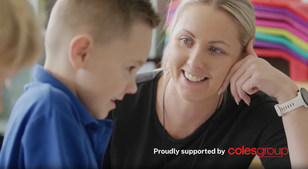 A teacher and student from a school in The Resilience Project's Wellbeing Program, proudly supported by Coles Group