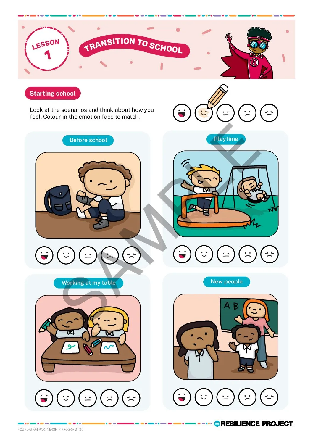 Sample pages from the Foundation student wellbeing journal — page 1