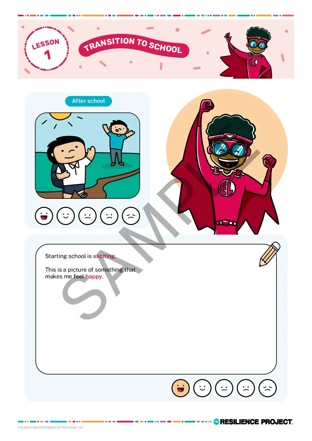 Sample pages from the Foundation student wellbeing journal — page 2