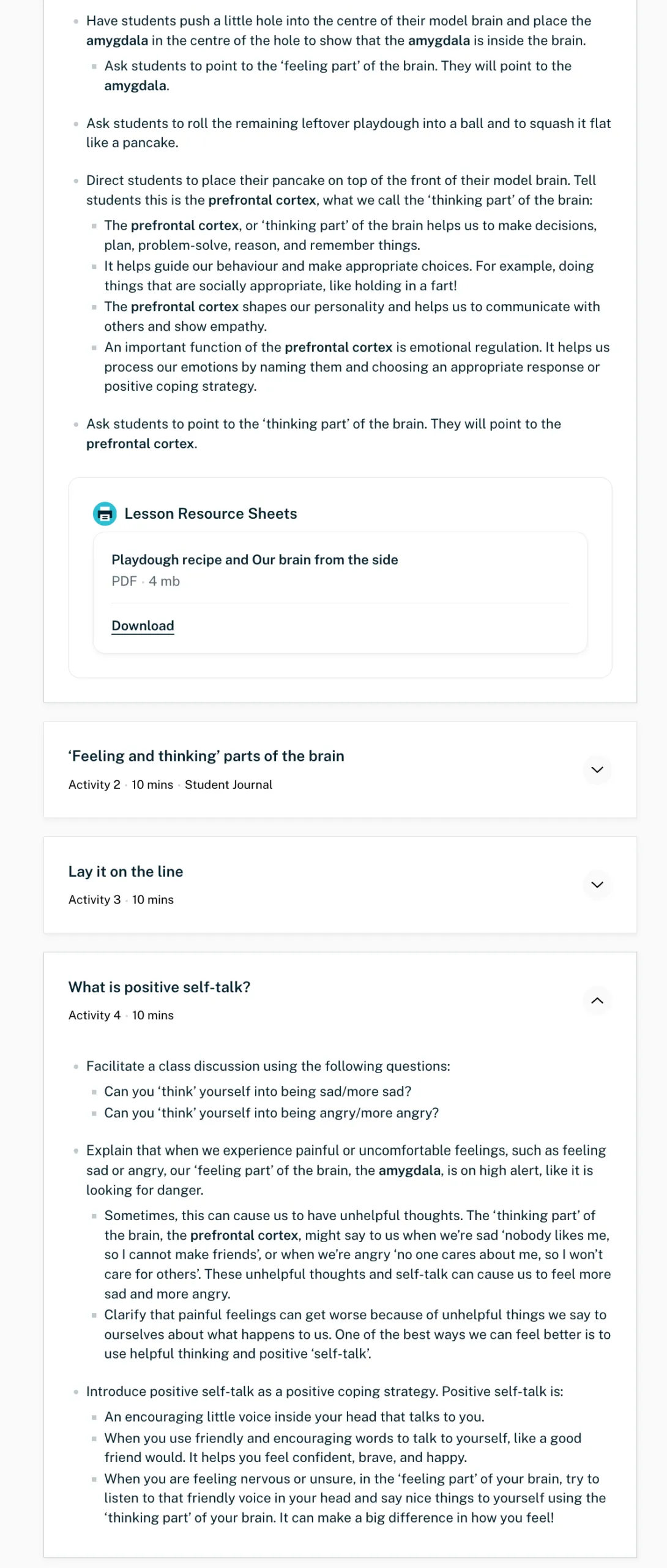 Sample Year 3 lesson plan from the Online Hub — page 3