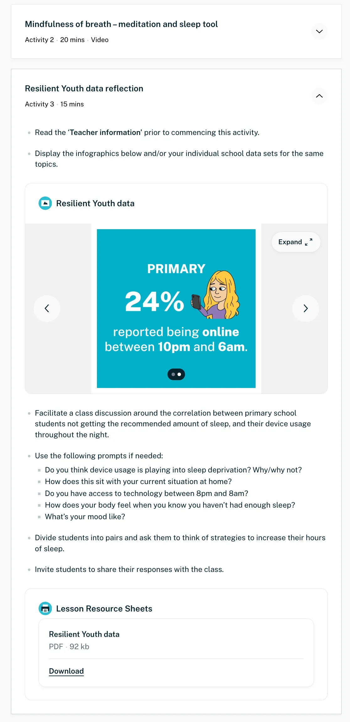 Sample Year 6 lesson plan from the Online Hub — page 3