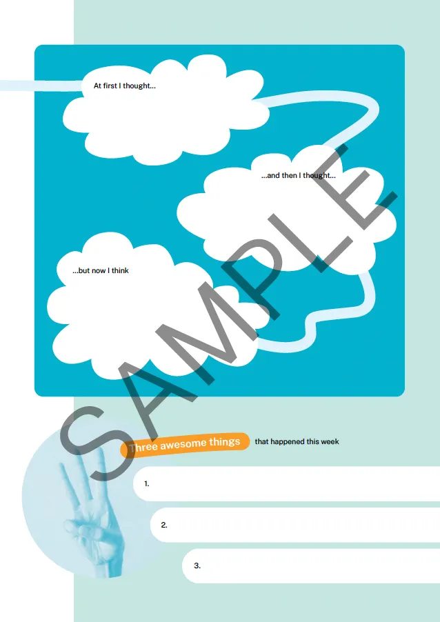 Sample pages from the Year 10 student wellbeing journal — page 2