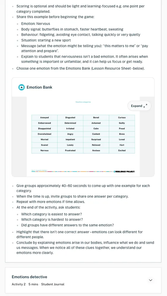 Sample Year 7 lesson plan from the Online Hub — page 3